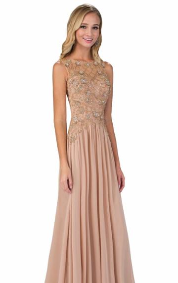 Elizabeth K - Sleeveless Embellished Long Dress Gl1304