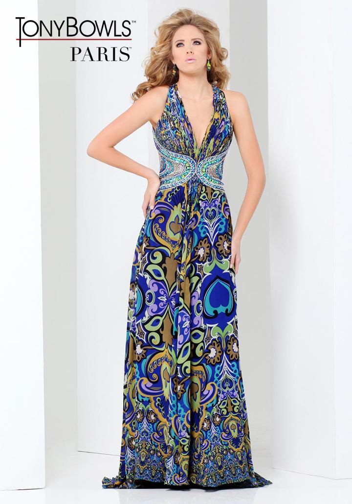Paris Prom By Mon Cheri - 115750 Long Dress In Royal Multicolor