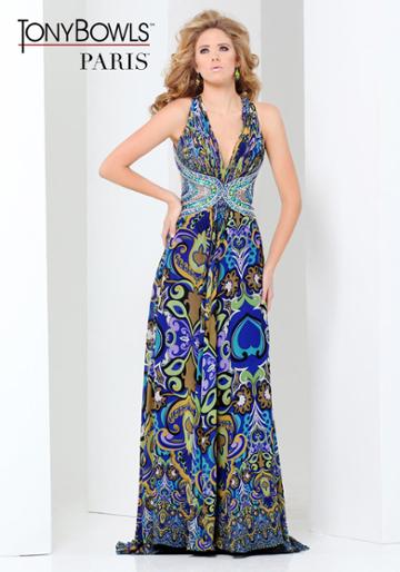 Paris Prom By Mon Cheri - 115750 Long Dress In Royal Multicolor