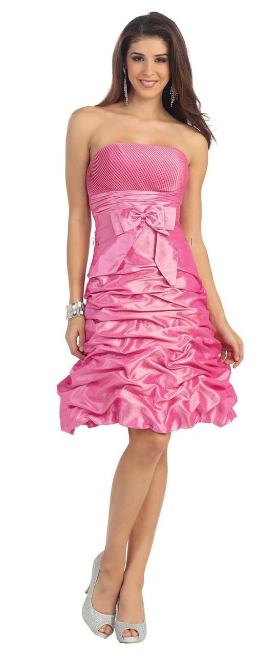 May Queen - Daring Strapless Straight Neck Short A-line Dress Mq505