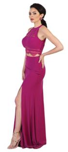 May Queen - Mq1481 Two-piece Lace Panel Sheath Gown