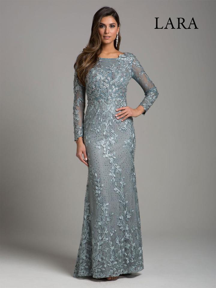 Lara Dresses - 29924 Embellished Long Sleeve Bateau Sheath Dress