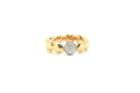Tresor Collection - Lente Ring With Diamond Accent In 18k Yellow Gold