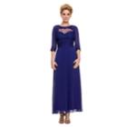 Nox Anabel - Quarter Length Sleeves Empire Long Dress 5101