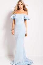 Jovani - 55563 Butterfly Sleeve Off Shoulder Sheath Gown
