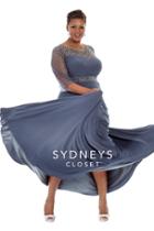 Sydney's Closet - Sc4061 Plus Size Dress In Gunmetal