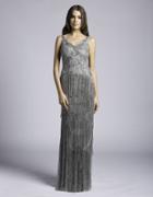 Lara Dresses - 33614 Embellished V-neck Fringed Gown