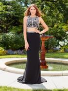 Clarisse - 3438 Two-piece Crystal Ornate Sheath Gown