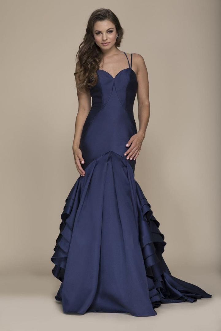 Nox Anabel - C034 Sweetheart Bodice Ruffled Mikado Trumpet Gown