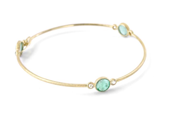 Nina Nguyen Jewelry - Fond Emerald 14k Gold Bangle