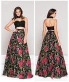 Colors Dress - 1827 Two Piece Lace And Floral Evening Dress