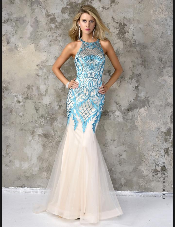 Nina Canacci - 4101 Dress In Ivory/mint