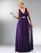 Cinderella Divine - Sleeveless Ruched Panel Chiffon Gown