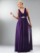 Cinderella Divine - Sleeveless Ruched Panel Chiffon Gown