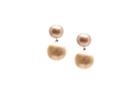 Tresor Collection - Lente 2 Tier Earrings Mix In Rose Gold And Yellow Gold With Diamond