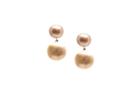 Tresor Collection - Lente 2 Tier Earrings Mix In Rose Gold And Yellow Gold With Diamond