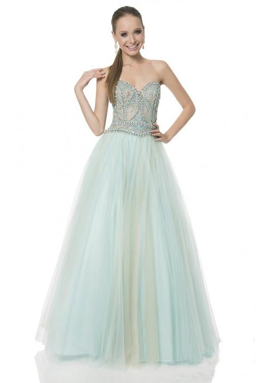 Terani Prom - 1611p1096a Crystal Studded Sweetheart Tulle Gown
