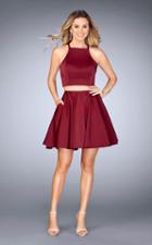 La Femme - 25114 Two Piece Halter Ruched Cocktail Dress