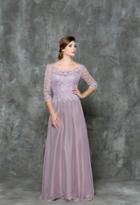 Glow By Colors - G724 Lace Scoop Neck A-line Dress
