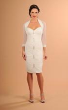 Daymor Couture - Ruched Embellished Cocktail Dress And Capelet 603