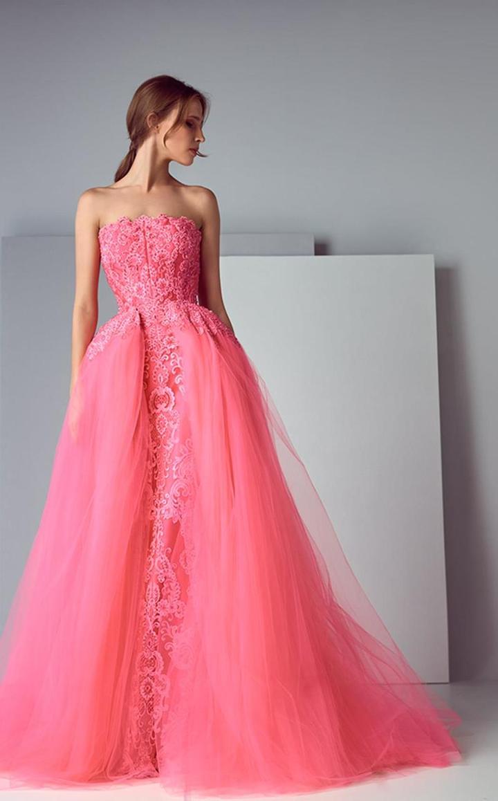 Saiid Kobeisy - 3187 Gossamer Lace Embroidered Gown