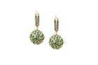 Tresor Collection - Emerald Origami Sphere Ball Earring With Diamond Huggies In 18k Yellow Gold