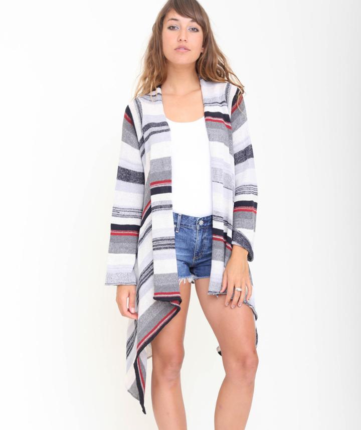 Goddis - Naples Drape Sweater And Linsey Hooded Wrap In Night Shift
