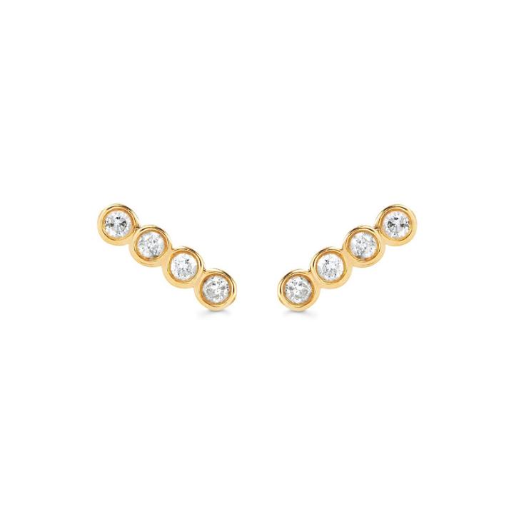 Logan Hollowell - Four Diamond Star Line Stud Earrings