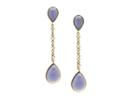 Tresor Collection - 18k Yellow Gold Earring With Calcoidony & White Sapphire