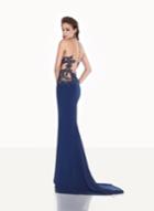 Tarik Ediz - Lace Applique Embellished Gown 92679