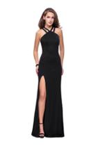 La Femme - 25883 Strappy High Halter Sheath Dress