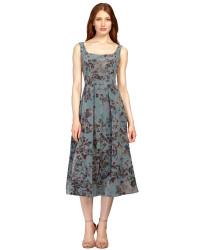 Kay Unger- Floral Print Tea Length Rose Dress