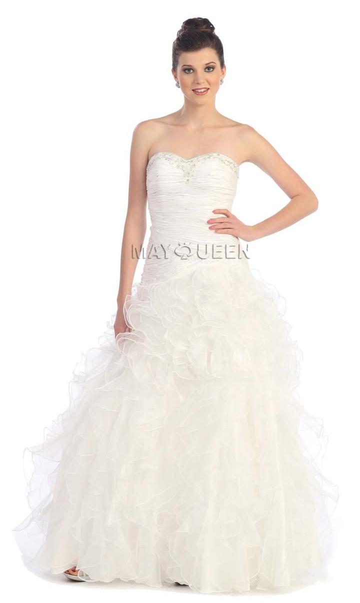 Lavish Sweetheart Ruffled Ball Gown