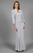 Daymor Couture - 7003 Sparkling Woven Satin Long Dress With Bolero
