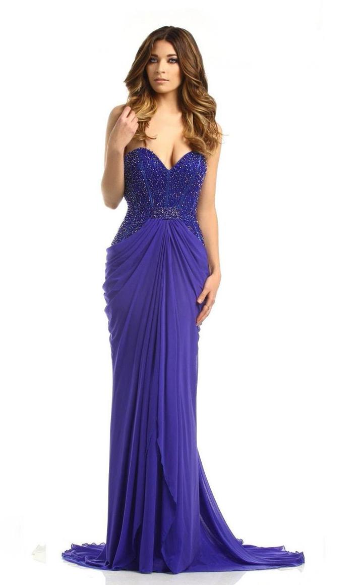Johnathan Kayne - 6106 Strapless Beaded Corset Draped Gown