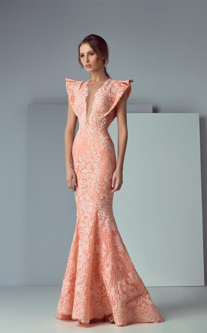 Saiid Kobeisy - 3165 Structured Sleeve Mermaid Gown