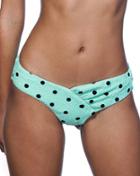 Nicolita Swimwear - Vavoom Hideaway Bikini Bottom Mint With Black Polka Dot