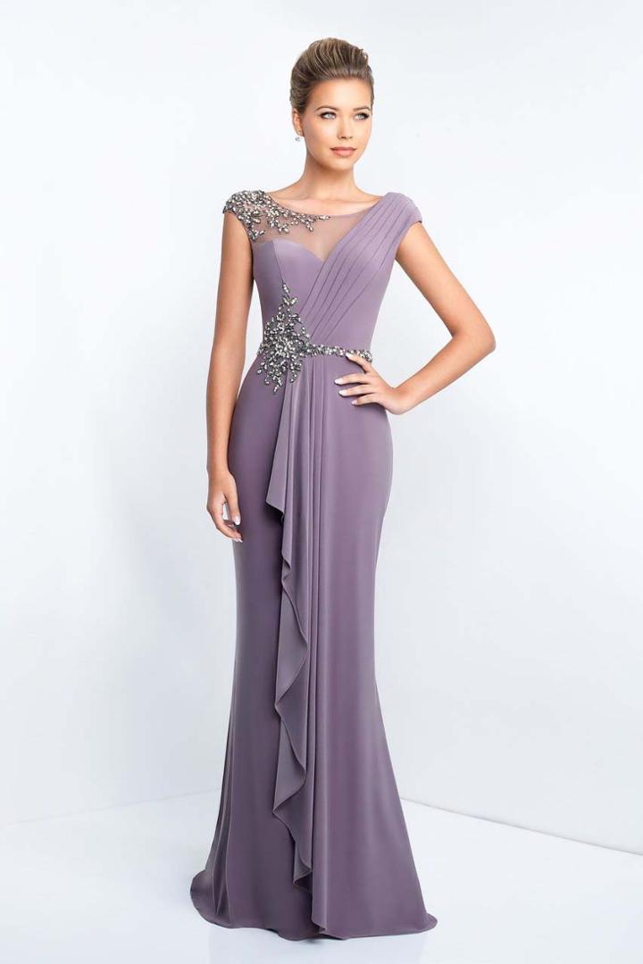 Blush - S2026 Faux One Shoulder Neckline Sheath Gown