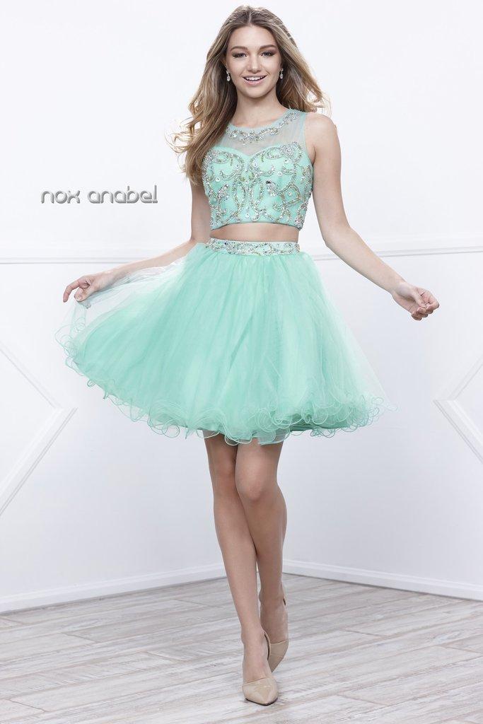 Nox Anabel - Two-piece Embellished Short Dress 6052