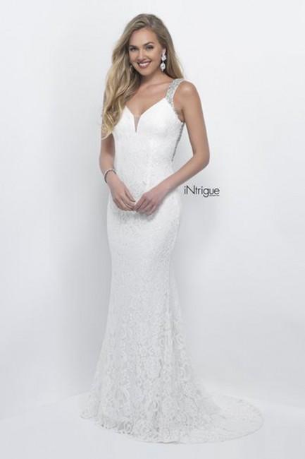 Intrigue - Beaded Shoulder Straps Lace Sheath Evening Gown 280