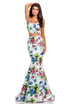 Johnathan Kayne - 8040 Two Piece Floral Multicolored Brocade Gown