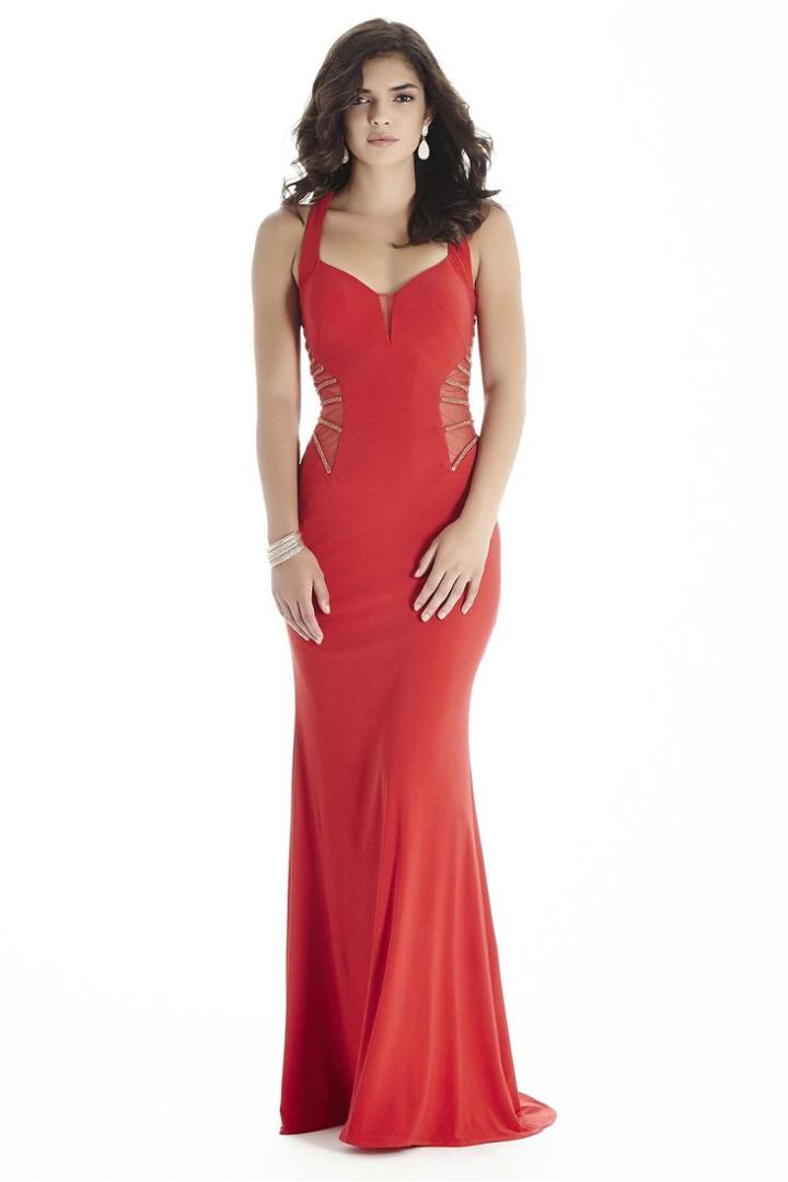 Jolene Collection - 17036 Embellished V-neck Sheath Dress