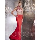 Panoply - Exquisite Beaded Choker Neck Two-piece Jersey Dress 14737