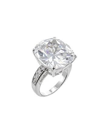 Cz By Kenneth Jay Lane - Cushion Cut Deco Ring
