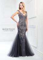 Montage By Mon Cheri - 218918w Lace Deep Vneck Trumpet Gown With Train