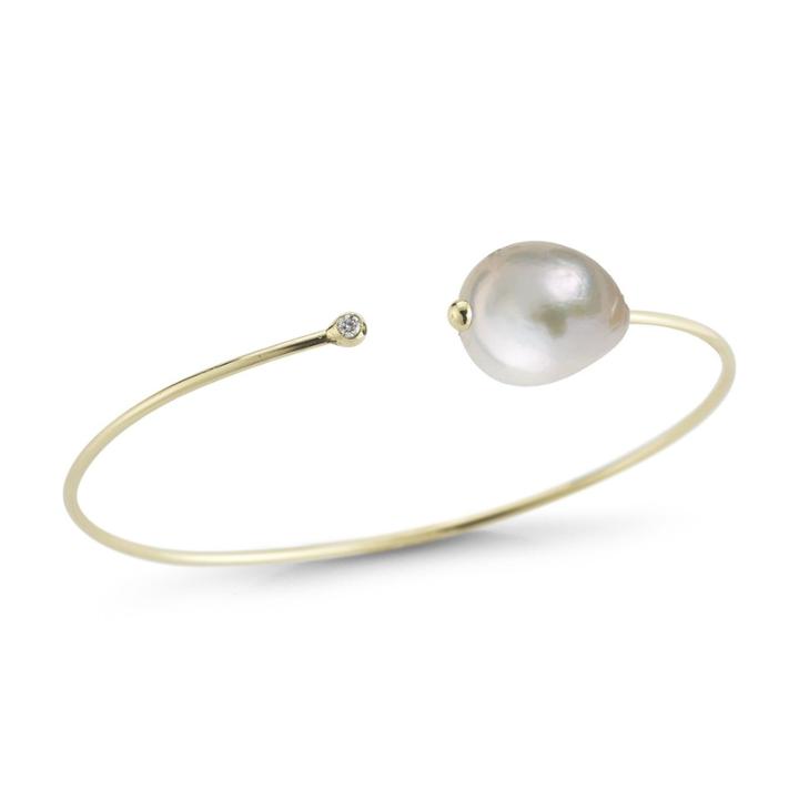 Margaret Elizabeth - 14k Gold White Freshwater Pearl Cuff