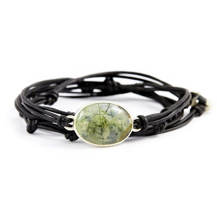 Nina Nguyen Jewelry - Prehnite Silver Wrap Bracelet