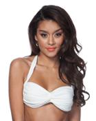 Nicolita Swimwear - Retro Knotty Halter Bikini Top Creama