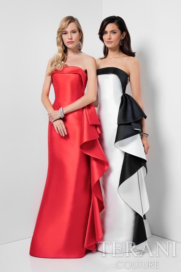 Terani Evening - Unique Strapless Ruffled Bodice Gown 1711e3158