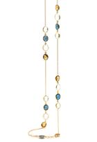 Tresor Collection - London Blue Topaz, Rainbow Moonstone, Crystal & Citrine Station Necklace In 18k Yellow Gold